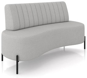 Sofá 2 Lugares Living 160cm Pé Ferro Pto Maraú Linho K01 - D'Rossi - Cinza