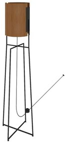 Luminaria Sicilia Cupula cor Amendoa com Base Metal Preta 161 cm - 63598 Sun House