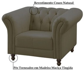 Poltrona Decorativa Maggiore Couro Fendi G58 - Gran Belo