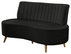 Sofá Decorativo 1,35M 2 Lugares Katara Veludo Preto G33 - Gran Belo