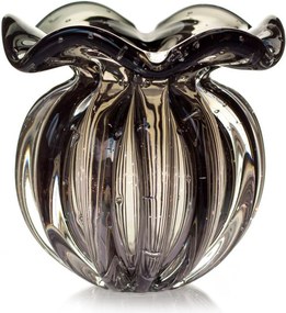 Vaso Murano Trouxinha Torcello PP - Cinza Ônix  Ônix