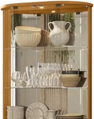 Cristaleira de Vidro Com LED Eva 90cm Z10 Off/Cinamomo - Mpozenato