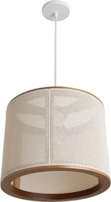 Pendente Em Madeira Castanho Com Palha Sintetica Apollo