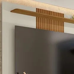 Painel Bancada Suspensa Para TV Até 65 Polegadas Lisboa Off White/Cina