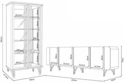 Balcão Buffet Piacente Com Cristaleira Alvora H01 Off White/Cinamomo -