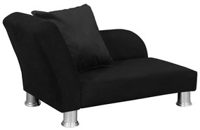 Divã Cama Pet Luxo para Cães E Gatos Elegante Confortável Suede Preto