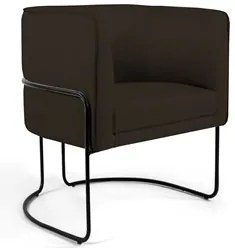 Poltrona Decorativa Base Aço Betina C-34 Sintético Marrom - Domi