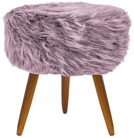 Puff Decorativo Redondo Pelúcia Iris Pés Palito Rosê - Sheep Estofados - Rosa