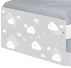 Cama Solteiro Infantil Com Auxiliar 188x88cm Nuvens K06 - Mpozenato