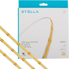 Fita De Led 6W Por Metro 12V 3000K 5M Irc90 All Light Evo