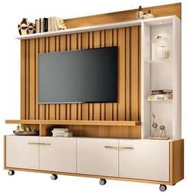 Estante de TV 60 Pol 200cm Sam Cinamomo/Off White H01 - D'Rossi