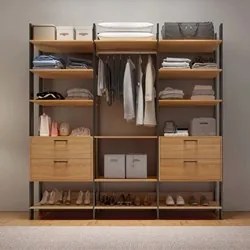 Guarda Roupa Closet Industrial 217cm 4 Gavetas 100% MDF TW404 Freijó/P