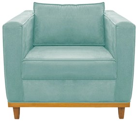 Poltrona Decorativa Europa Suede Azul Tiffany ADJ Decor