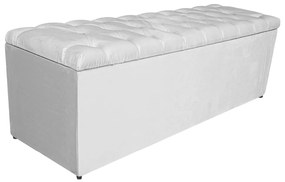 Calçadeira Estofada Liverpool 195 cm King Size Suede Branco - ADJ Decor
