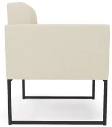 Poltrona Base Industrial Preto Kit 2 Ana Linho Bege - Ibiza