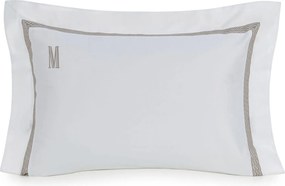 Fronha Avulsa Trussardi Cetim 300 Fios Morelli 50x70cm - Branco e Marrone Branco e Marrone