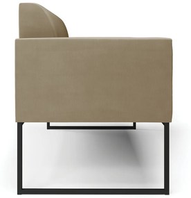 Sofá Namoradeira Base Industrial Preto Marisa Suede D03 - D'Rossi - Marrom Rato
