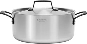 Caçarola Rasa Tramontina Grano Black Aço Inox 24cm 4,7L
