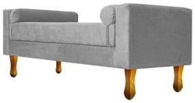 Recamier Félix Queen Size 160cm Suede Cinza - ADJ Decor