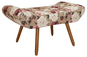 Puff Banqueta 90cm Maya Pés Palito Suede Estampado Floral - Sheep Estofados - Colorido