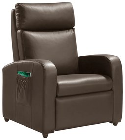 Poltrona do Papai Decorativa Giorno PU Sintético Marrom G37 - Gran Belo