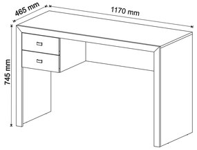 Mesa com 2 Gavetas para Escritório Home Office ME4123 MDP Amendoa G69 - Gran Belo