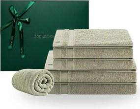 Jogo de Banho 5 pçs Trussardi 100% Algodão Marini c/ Caixa de Presente Natal - Pistacchio  Pistacchio