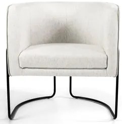 Kit 2 Poltronas Decorativas Base Aço Betina C-443 Linho Bege - Domi