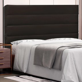 Cabeceira La Italiana Para Cama Box Queen 160 cm Corino S04 - D'Rossi - Marrom