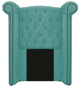 Kit Cabeceira e Calçadeira Veneza 100 cm Solteiro Suede Azul Tiffany - ADJ Decor