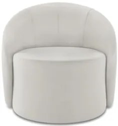 Poltrona Sala Decorativa Redonda 91cm Steve Veludo Cinza I01  - Mpozen