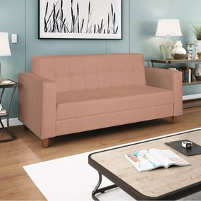 Sofá 2 Lugares Denver Suede Rosê - ADJ Decor