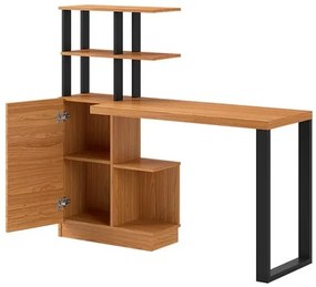 Mesa Office Cleveland 1 Porta cor Freijo com Preto Fosco 135 cm - 62334 Sun House