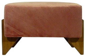 Banquinho Acolchoado Evo Retangular Peach Veludo em Várias Cores - Rosa