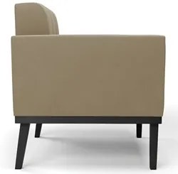 Poltrona Decorativa Base Madeira Preto Ana Suede Marrom RT - Ibiza
