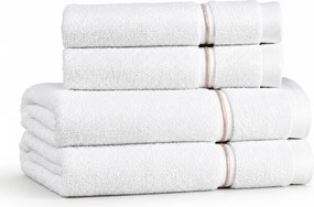Kit Toalhas de Banho 04 Pçs Kacyumara 100% Algodão Lázio Branco e Fend
