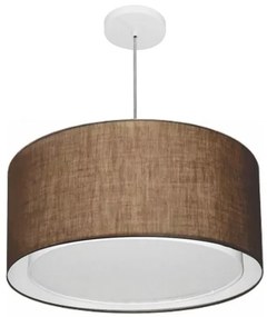 Lustre Pendente Cilíndrico Duplo Vivare Md-4288 Cúpula em Tecido 50x30cm - Bivolt