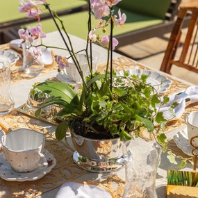 Centro de Mesa c/ Pé Shefield Plate - M M