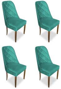 kit com 4 Cadeiras de Jantar Dublin Suede Azul Tiffany