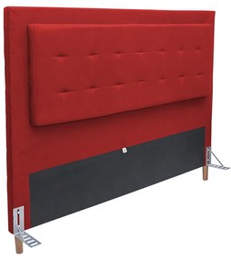 Cabeceira Cama Box Casal 140cm Paris Suede Vermelho - Sheep Estofados - Vermelho