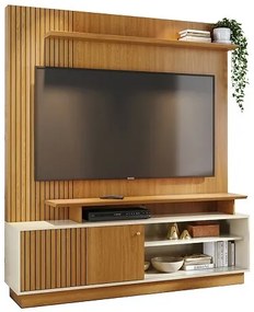 Home Theater Ares Cinamomo/Off White - Madetec Móveis