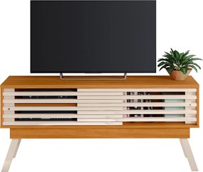 Rack TV 65 Pol 150cm Bancada para Sala Orlin M20 - D'Rossi - Cinamomo e Off White