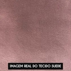 Poltrona Para Sala Pés Metálicos Preto Ana Suede Rosê - Ibiza