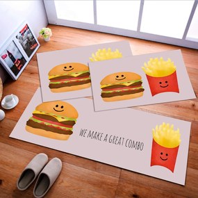Jogo de Tapete de Cozinha, Love Much - 3 Pças