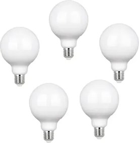 Kit 5 lâmpadas Led Globo E27 7w 800lm 320° 127/220v 3000k