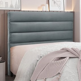 Cabeceira Decorativa 1,40M Guess Veludo Cinza G63 - Gran Belo