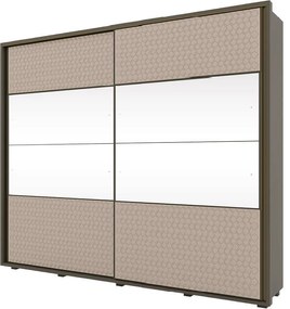 Guarda Roupa Roupeiro 2 Portas 6 Gavetas com Espelho Cristal