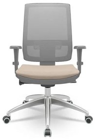 Cadeira Brizza Diretor Grafite Tela Cinza com Assento Poliester Fendi Base Autocompensador Aluminio - 65817 Sun House