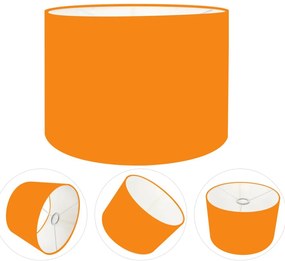 Cúpula Abajur Cilíndrica Cp-7017 Ø40x21cm Laranja
