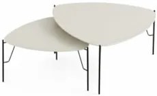 Mesa de Centro Para Sala Pés Metálicos Kit 2 Blen Luna/Preto I06 - Mpo